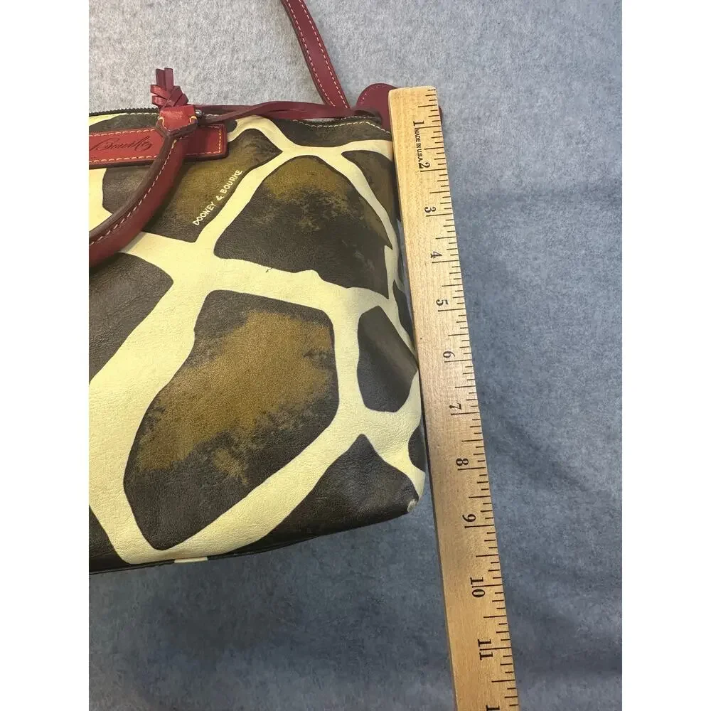 Dooney & Bourke Giraffe Satchel Coated Canvas Red Trim
